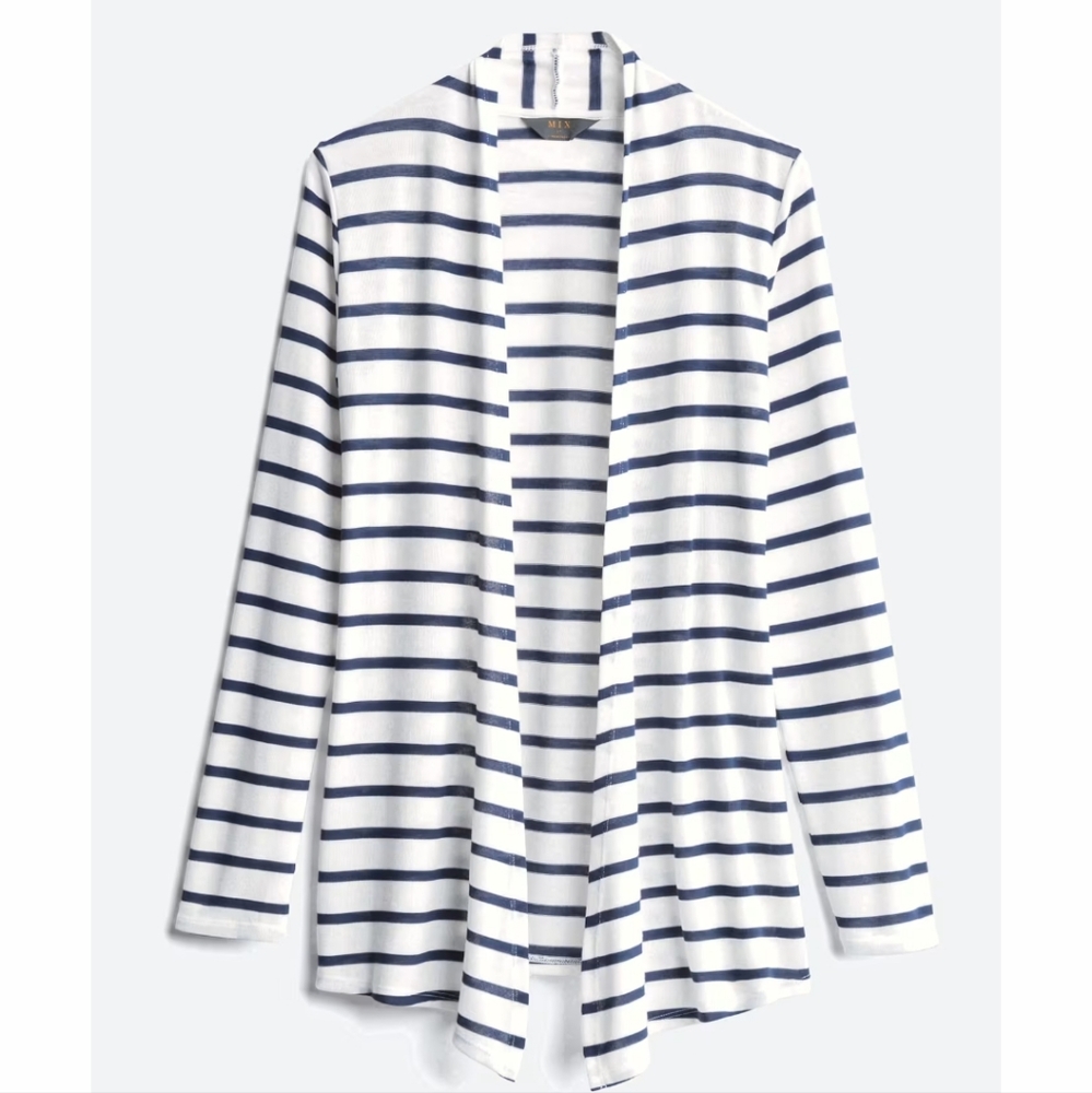 Striped navy blue and White Cardigan